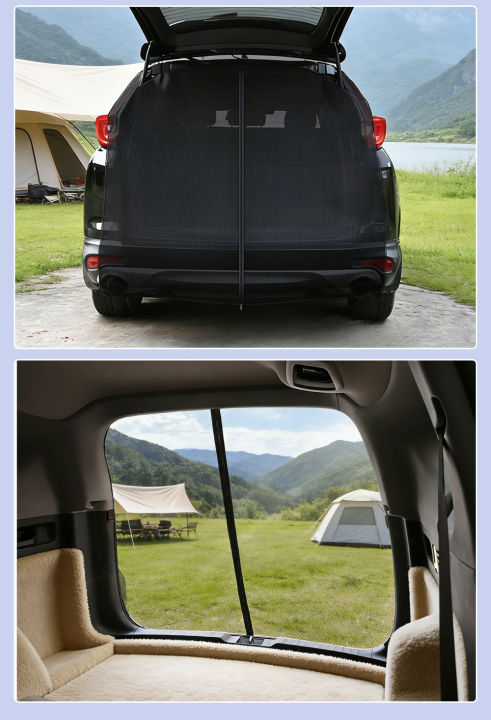 Magnetic Car Trunk Mosquito Net SUV Tailgate Ventilation Mesh Screen Insect Proof Camping Gear for Outdoor Self-driving Travel