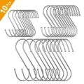 10pcs Stainless Steel S Shaped Hook Kitchen Bathroom Clothing Hooks Multi-functional Metal Hanging Hook. 