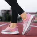 Women Casual Shoes Breathable Walking Mesh Lace Up Flat Shoes Sneakers Women Tenis Feminino Pink Black White. 