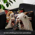 1/2 Pcs Funny Screaming Goat Pillow Cover 2D Print Decorative Cushion Case for Sofa Couch Home Decor, Novelty Animal Pattern Th.