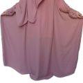 Tea Pink Baggy Abaya with Bow Sleeves - Kaftan Style, Includes Staller and Nose Piece. 