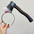 Halloween Party Horror Hair Bands Fake Knife Axe Cleaver Scissor Headbands Through Head Scary Masquerade Costume Photobooth Prop. 
