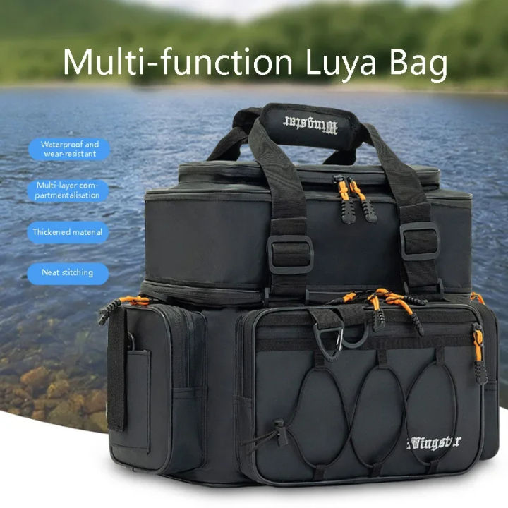 New multifunctional portable shoulder bag, handbag, fishing tool kit, outdoor camping waterproof fishing gear accessory kit