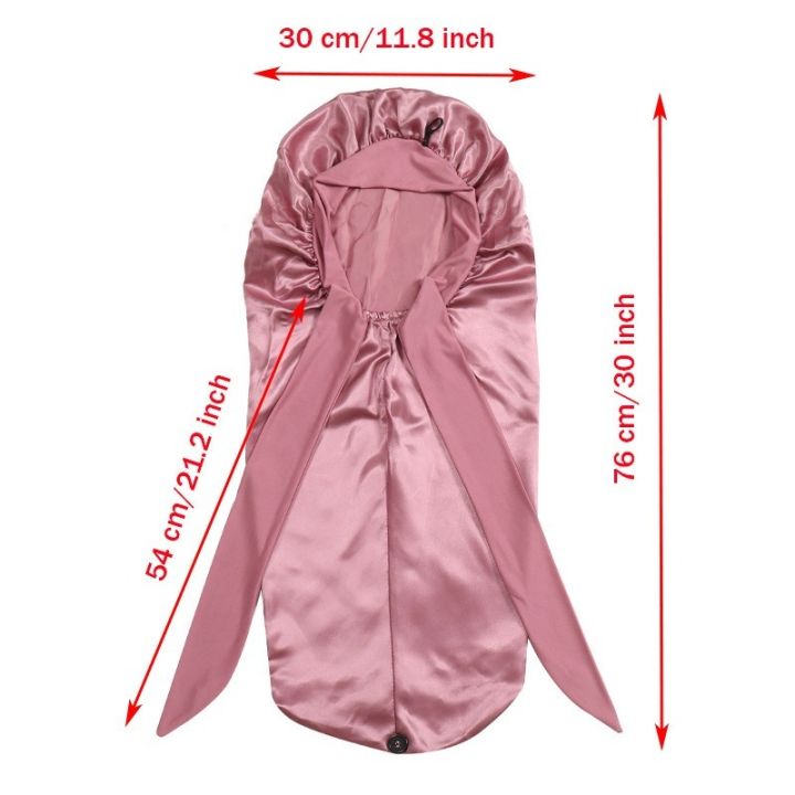 1pcs%20Long%20Satin%20Bonnet%20Solid%20Color%20Extra%20Large%20Sleep%20Cap%20With%20Long%20Tie%20Hair%20Bonnet%20For%20Black%20Women%20Hair%20Care%20Cap%20For%20All%20Hair%20-%20Image%204