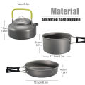 WESTTUNE Camping Cookware Kit Aluminum Outdoor Portable Cooking Set Pot Pan Kettle for Camping Tableware Hiking Picnic 3pcs.