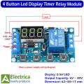 4 Button Digital Led Display Timer Relay 6v to 30v DC Digital Time Relay Module for Egg Incubator and DIY Projects By Electrica. 