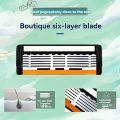 6-Layers Safety Razor Set High Quality Men Razor  Stainless Steel Shaving Changeable Shaver Head Blade ﻿. 