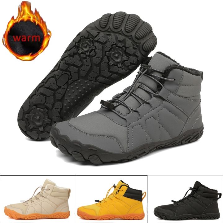 New Winter Men Women Snow Boots Wide Toe Barefoot Hiking Shoes Anti-slip Sneakers Outdoor Unisex Casual waterproof Work Shoes