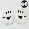 Fox Tail Fox Ears Set Plus Cute Paw Gloves Cosplay Animation Exhibition Halloween Party Animal Ears and Tail Set Plush Props.