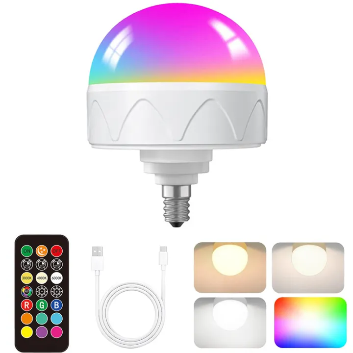 Rechargeable LED Bulb with Remote & Timer, Dimmable 3 Color ...