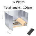 8/10/12/14/16Plates Stove Windscreen Aluminum Alloy Stove Wind shield with Drawstring Bag For Camping Burner Windproof Screen.