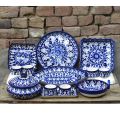 13 piece Set|Handmade and Handpainted |Blue Pottery |Dinner set|Serving Set|Serveware|Crockery|Ceramics. 