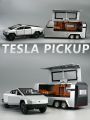 1:32 Teslas Cybertruck Trailer Car MPV VAN Alloy Diecasts Toy Vehicles Metal Toy Car Model Sound and light. 