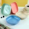 Colourful Square Plastic Snacks Plate With Stand -Set of 10. 