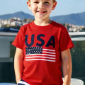 USA American Flag Graphic Printed Children T-shirt Independence Day Shirt Contracted Design Daily Life Casual Boys Girls Tshirt. 