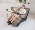 Inflatable Lazy Sofa Flocking PVC Sofa Chair Portable Rest Mattress S-Shaped Ergonomic Recliner Lunch Break Lounge Chair for Kid. 