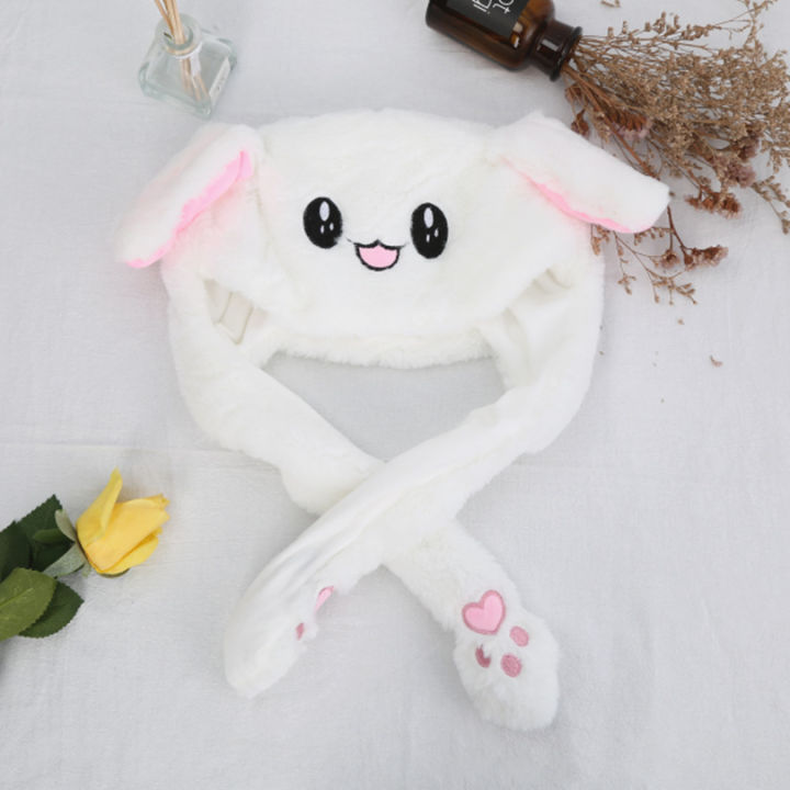 60cm Rabbit Airbag Hat Spring And Autumn New Cartoon Funny Airbag Plush Rabbit Ear Moving Hat