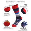5 Pairs Spring Autumn New Large Classic Color Middle Tube Men's Socks Thick and Stripe Style Small and Unique Men's Long Socks. 