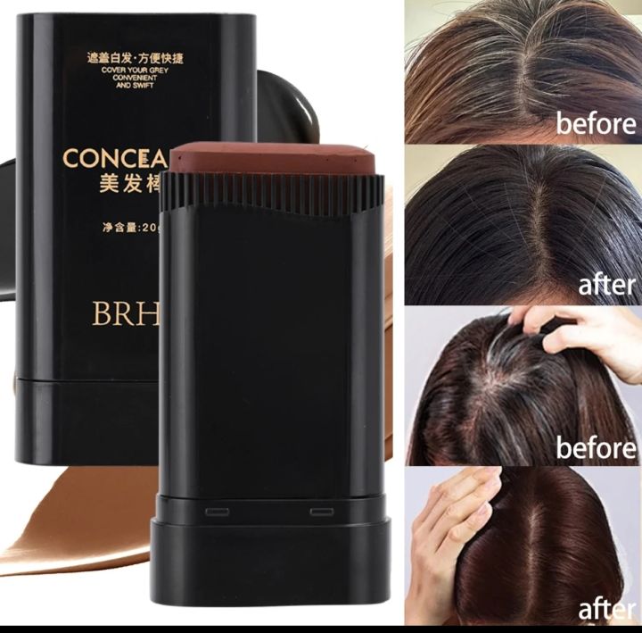 Portable Hair Dye Stick With Comb Waterproof Hairline Root Concealer Stick Long Lasting Temporary Hair Coloring Coverage Pe