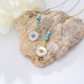 INS fine jewelry 14k 18K Gold Plated Bohemia beach Turquoise Beaded Anklet 925 Sterling Silver Devil's Eye Anklets for Women.