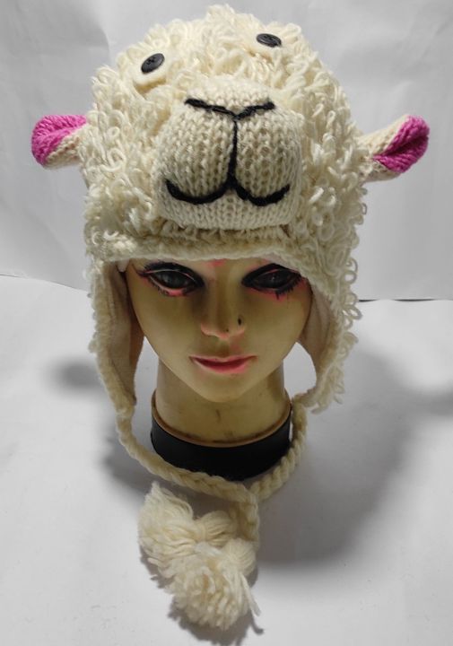 Sheep%20Design%20Ear%20Flap%20hand%20knitted%20Topi/Cap%20-%20Image%204