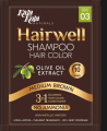 KalaKola Hairwell Shampoo Hair Color (Medium Brown) Sachet. 