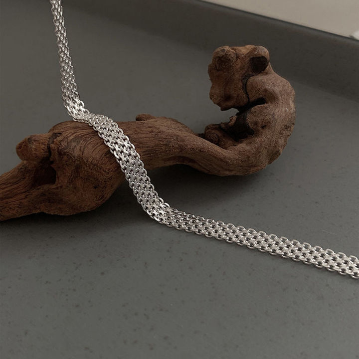 1%20piece%20of%20S925%20silver%20simple%20hollowed-out%20wide%20necklace,%20mesh%20clavicle%20chain,%20high%20quality,%20suitable%20for%20daily%20wear%20-%20Image%203