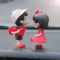 Couple Cute Ornaments for Car, Car Decoration Cute Cartoon Couples Action, Cartoon Car Dashboard Decorations, Cute Lovely Kiss C. 