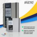 BRUSTRO Toned Paper - Grey Sketchbook | A5, 120 GSM | 60 Sheets/120 Pages |Wiro Bound, Spiral, Drawing, Sketching, Acid-free Paper, Dry media, Mandala Art, Graphite, Charcoal, Colour pencils, Gel pens. 