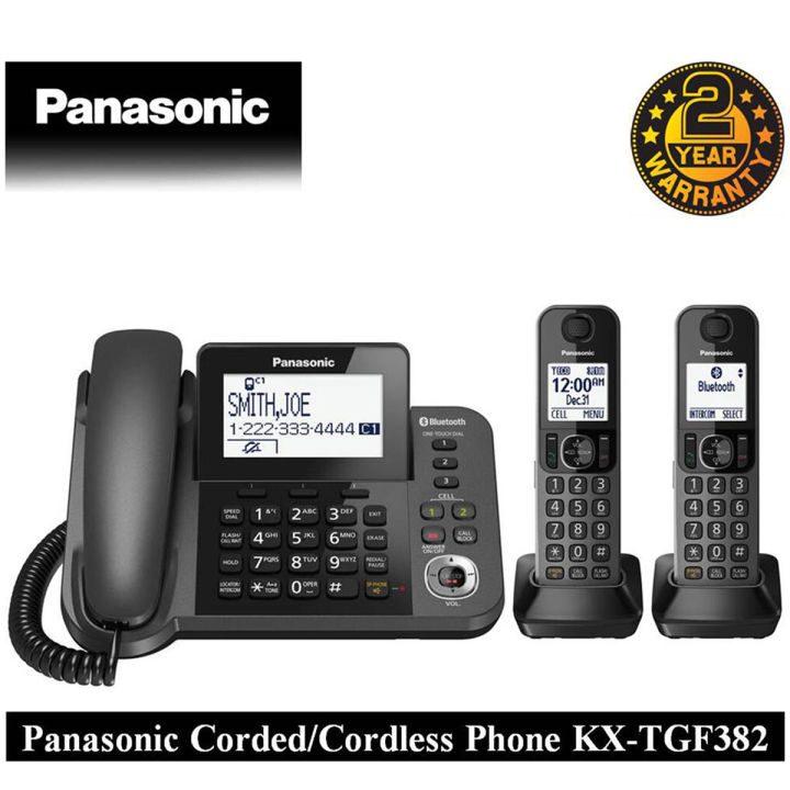 Panasonic KX-TGF382 Link2Cell Bluetooth® Corded/Cordless Phone
