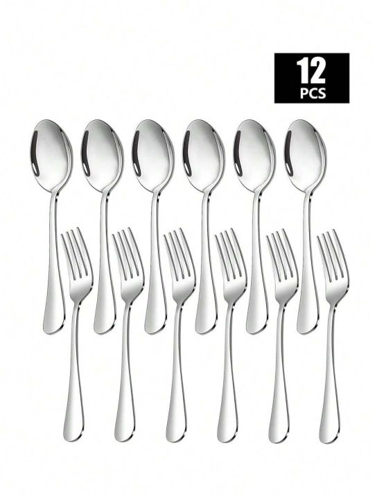 2/8/12/24pcs%20Stainless%20steel%20fork%20and%20spoon%20set,%20suitable%20for%20home%20kitchen,%20restaurant,%20wedding,%20party,%20kitchen,%20Christmas%20%20-%20Image%202