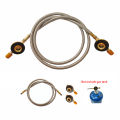 Outdoor camping flat gas cylinder interfilling adapter with 100cm line.