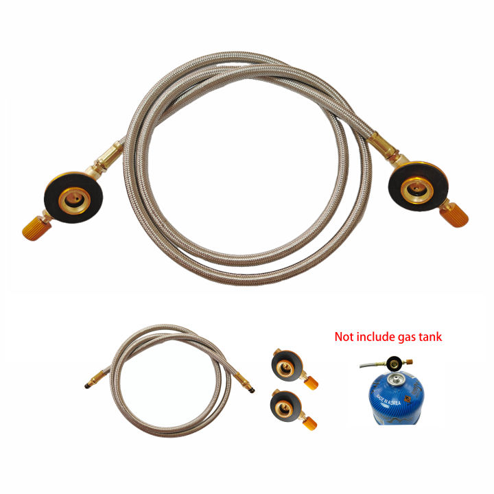 Outdoor camping flat gas cylinder interfilling adapter with 100cm line