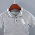 Infant Baby Boy Sets Summer Clothing Casual Sport Suit POLO Shirt + Shorts 2Pcs Set Boys Kids Grey Dinosaur Print Tracksuit. 