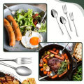 16pcs Stainless Steel Tableware Fork and Spoon Set, Economy Set Fork and Spoon, Suitable for Restaurants, Parties and Families.