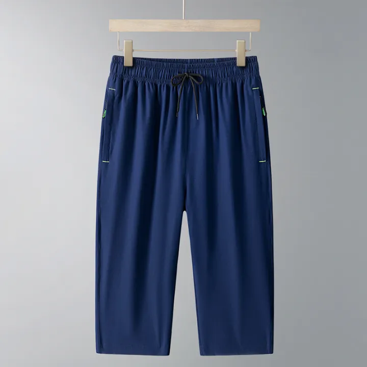Men's%20Ice%20Silk%20Seven-Quarter%20Pants%202025%20Summer%20Thin%20Riding%20Breeches%20Loose-Fit%20Quick-Drying%20Casual%20Solid%20Sports%20Mid-Waist%20Shorts%20-%20Image%204