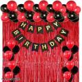 Happy Birthday Theme Set Complete: 1 Birthday Banner, 1 Back Curtain, 30 Balloons - Ideal Birthday Accessories for Girls and Boys, Perfect Birthday Party Items and Home Decorations!. 