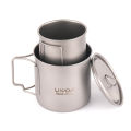 Lixada Ultralight Titanium Cup Outdoor Portable Picnic Water Mug w Foldable Handle 300ml / 350ml / 450ml / 550ml / 650ml / 750ml. 