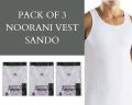 Pack of 3 Noorani Men's Sando  - Orignal Noorani Cotton Vest - White Sando Inner Wear. 