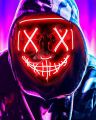 Scary Halloween Mask, LED Mask, Glow Neon Mask Costume Mask with 3 Lighting Modes & El Wire for Men Women Kids, Light up Mask for Festival Cosplay Halloween Costume Masquerade Parties,Carnival,Gifts (Red). 