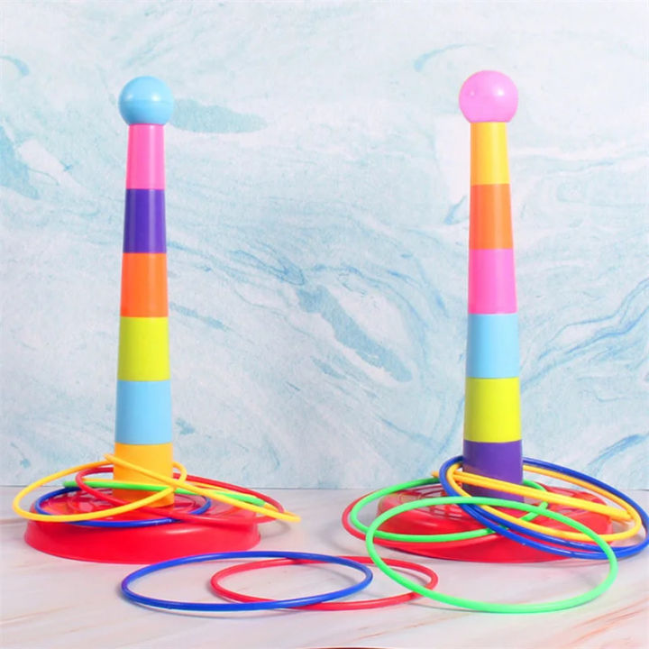 Kids Ring Toss Game, Stacking Toys for Indoor Outdoor Family Party Activities, Early Learning 