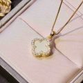 four leaf clover necklace double Sided pendant 2 in1 for girls & women Korean fashion jewellery. 