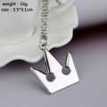 Kingdom Hearts Silver Plated Royal Crown Pendant Necklace Cheap Wholesale Fashion Sora Chain Necklace For Women Men. 