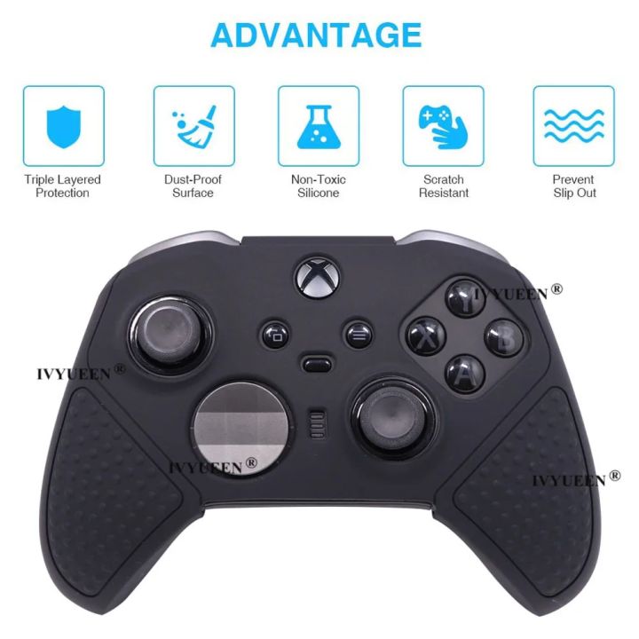 IVYUEEN%20Anti%20Slip%20Protective%20Skin%20for%20XBox%20Elite%20Series%202%20S2%20Core%20Controller%20Silicone%20Case%20Grip%20MixColor%20Protector%20Cover%20-%20Image%203