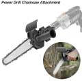 Chainsaw Adapter Electric Drill Converter Head Chain Saw Friewood Attachment Cutting Tree Woodworking Garden Pruning Tool. 