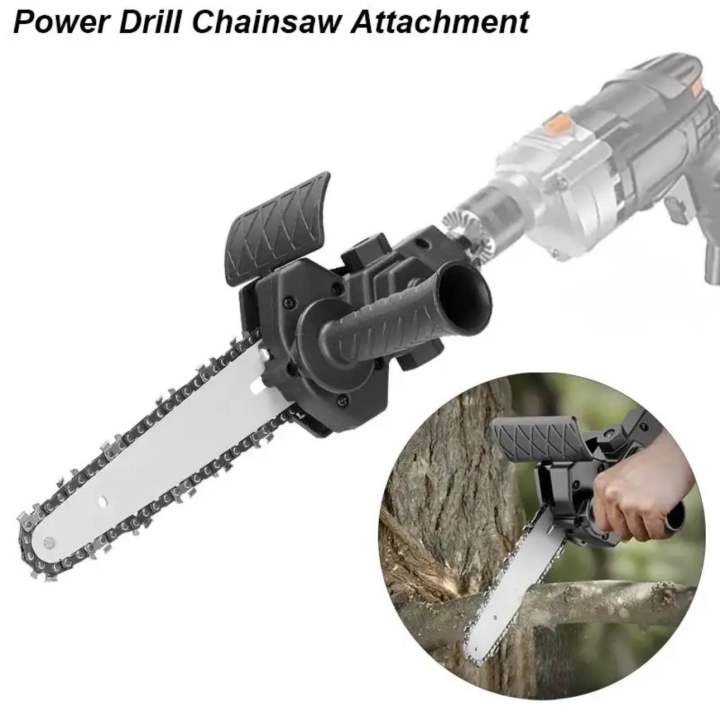 Chainsaw Adapter Electric Drill Converter Head Chain Saw Friewood Attachment Cutting Tree Woodworking Garden Pruning Tool