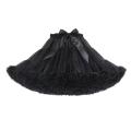 Womens 3-Layered Pleated Tulle Petticoat White Black Pink RedTutu Puffy Party Cosplay Skirt.