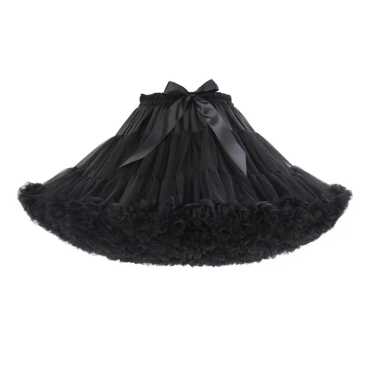 Womens%203-Layered%20Pleated%20Tulle%20Petticoat%20White%20Black%20Pink%20RedTutu%20Puffy%20Party%20Cosplay%20Skirt%20-%20Image%203