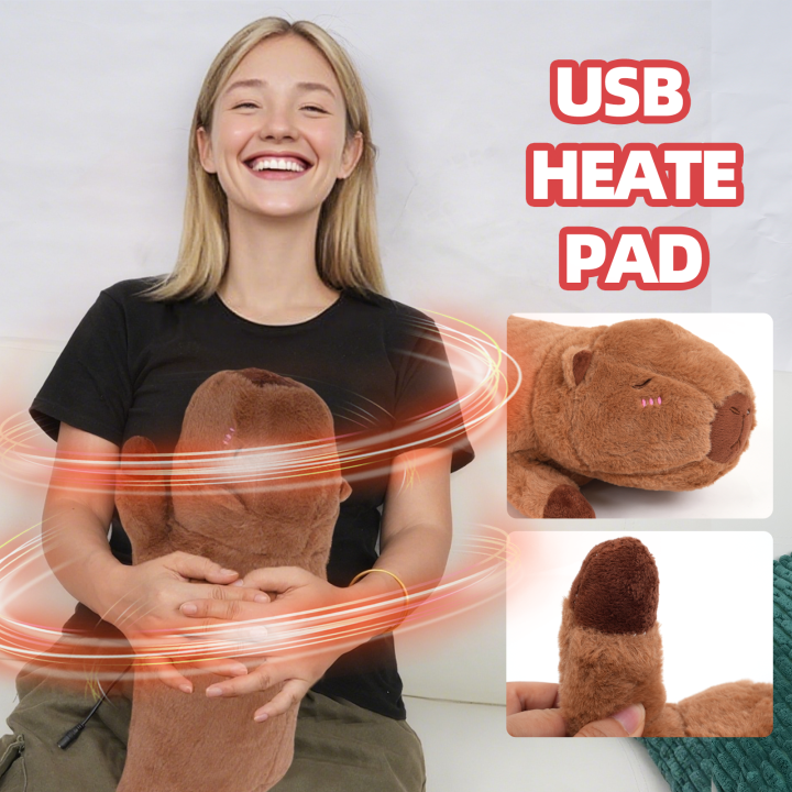 Electric%20Heating%20Pad%20for%20Period%20Cramps%20Menstruation%20Heatable%20Stuffed%20Animals%20Capybara%20Plush%20with%20a%20Hot%20Soft%20Belly%20for%20Wife%20Women%20-%20Image%202
