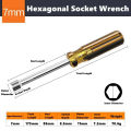 5mm 6mm 7mm 8mm 9mm 10mm Hex Socket Head Screwdriver Wrench CRV Shaft Nut Repair Tool for Motorcycle M3 M4 Hand Tools. 